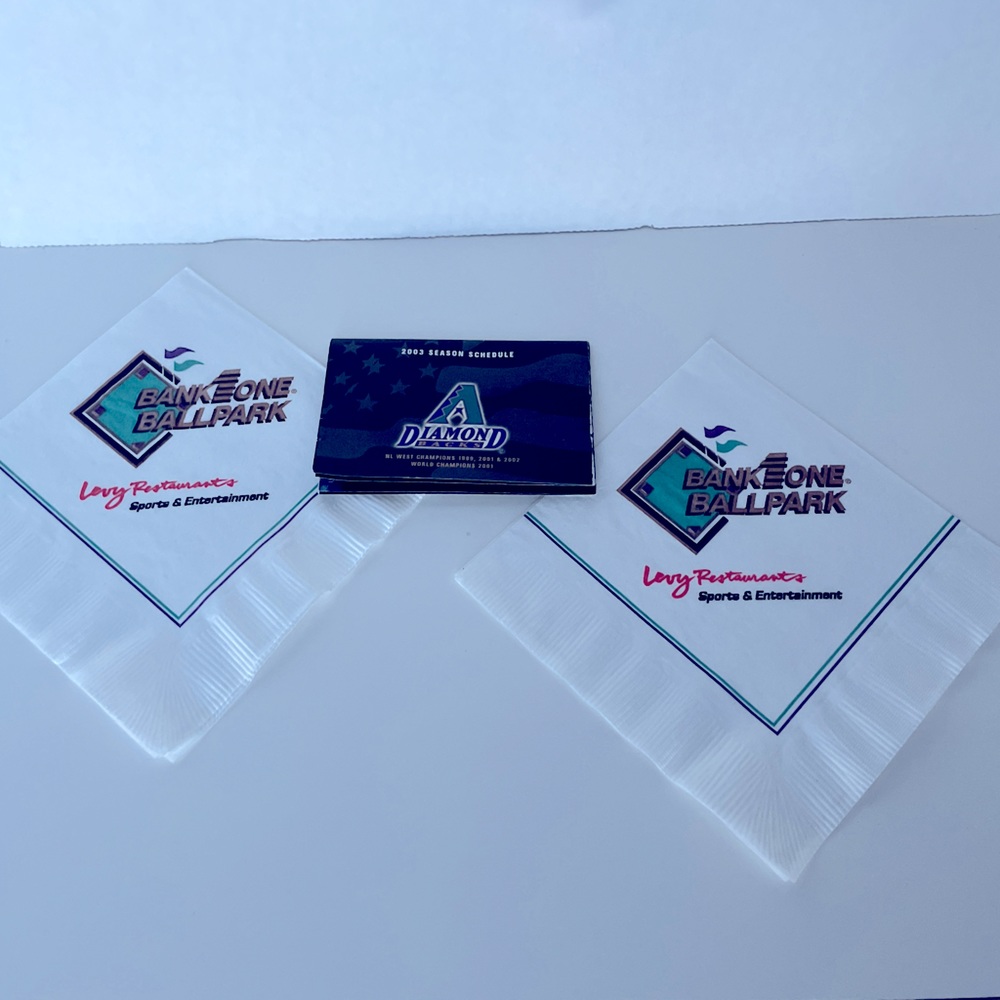Arizona Diamondbacks Schedule and Napkins - Vintage 2003